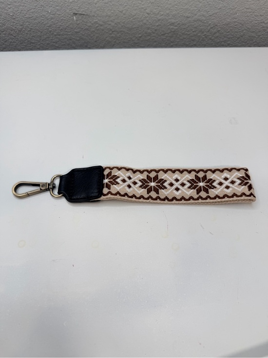 unbranded Accessories - Nordic Jacquard Fabric Wristlet Keychain Woven Key Fob Lanyard 9" Tan Brown